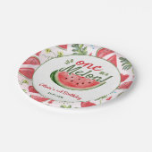 Watermelon 1st Birthday Summer Party Paper Plate Papieren Bordje (Gekanteld)