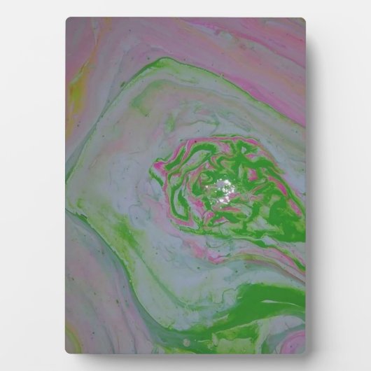 Watermelon Acrylic Pour Painting Plaque Fotoplaat (voorkant)