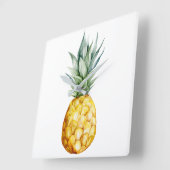 Watermelon Ananas Tropical White Grey Fruits Vierkante Klok (Hoek)