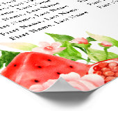 Watermelon and Pomegranate 15 Tables Seating Chart Poster (Hoek)