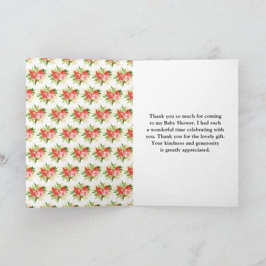 Watermelon and Pomegranate Baby Shower Bedankkaart (Binnen)