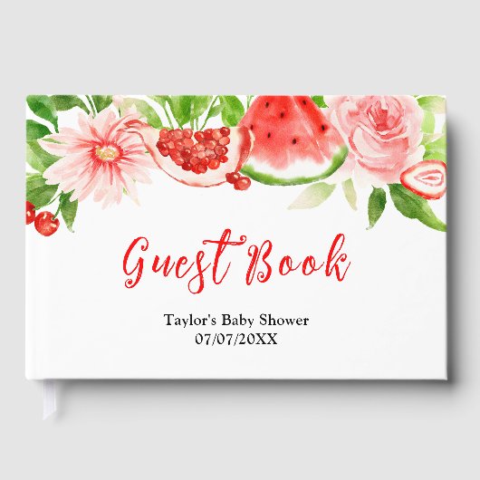 Watermelon and Pomegranate Baby Shower Gastenboek (Voorkant)