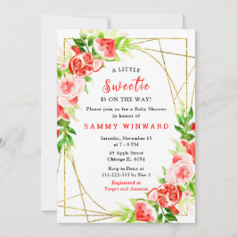 Watermelon and Pomegranate Baby Shower Kaart