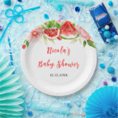 Watermelon and Pomegranate Baby Shower Papieren Bordje (Feest)