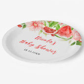 Watermelon and Pomegranate Baby Shower Papieren Bordje (Gekanteld)