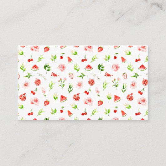 Watermelon and Pomegranate Birthday A Note On Gift Informatiekaartje (Achterkant)
