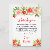 Watermelon and Pomegranate Birthday Bedankkaart (Voorkant)