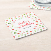 Watermelon and Pomegranate Birthday Kartonnen Onderzetters (Schuin)