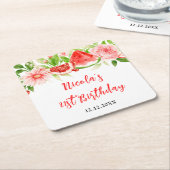 Watermelon and Pomegranate Birthday Kartonnen Onderzetters (Schuin)