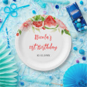 Watermelon and Pomegranate Birthday Papieren Bordje (Feest)