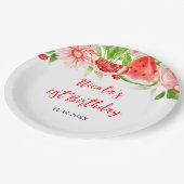 Watermelon and Pomegranate Birthday Papieren Bordje (Gekanteld)