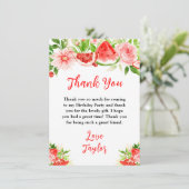 Watermelon and Pomegranate Birthday Party Bedankkaart (Staand voorkant)