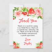 Watermelon and Pomegranate Bridal Shower Bedankkaart (Voorkant)