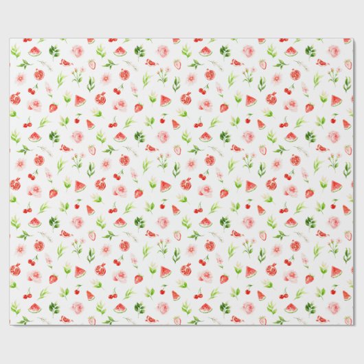 Watermelon and Pomegranate Pattern Cadeaupapier (Vlak)
