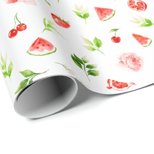 Watermelon and Pomegranate Pattern Cadeaupapier (Rol Hoek)