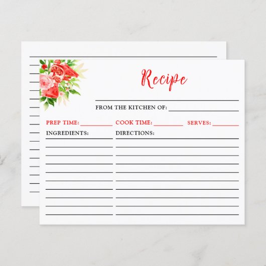 Watermelon and Pomegranate Recipe Card (Voorkant / Achterkant)