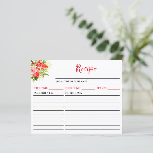 Watermelon and Pomegranate Recipe Card (Staand voorkant)