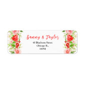 Watermelon and Pomegranate Wedding Etiket (Voorkant)