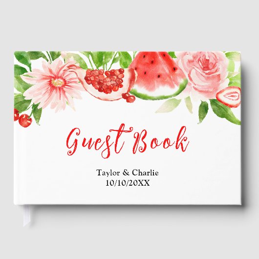 Watermelon and Pomegranate Wedding Gastenboek (Voorkant)
