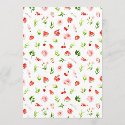 Watermelon and Pomegranate Wedding Menu (Achterkant)