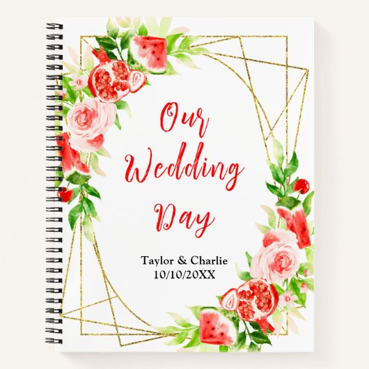 Watermelon and Pomegranate Wedding Planner Notitieboek (Voorkant)