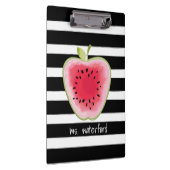 Watermelon Apple Stripes Personaliste leraar Klembord (Rechts)
