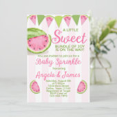 Watermelon Baby Sprinkle Invitation Invite Kaart (Staand voorkant)