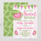 Watermelon Baby Sprinkle Invitation Invite Kaart (Voorkant / Achterkant)