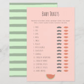 Watermelon Baby Traits Douche Game Advies Kaarten (Voorkant / Achterkant)