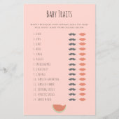 Watermelon Baby Traits Douche Game Advies Kaarten (Voorkant)