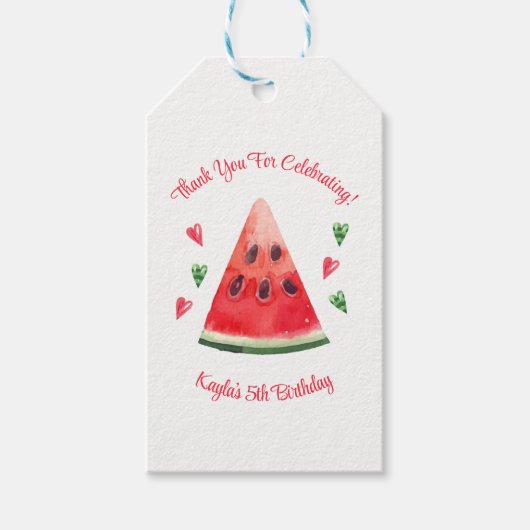 Watermelon Birthday Cadeaulabel (Voorkant)
