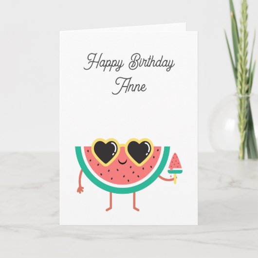Watermelon Birthday Card Bedankkaart (Voorkant)