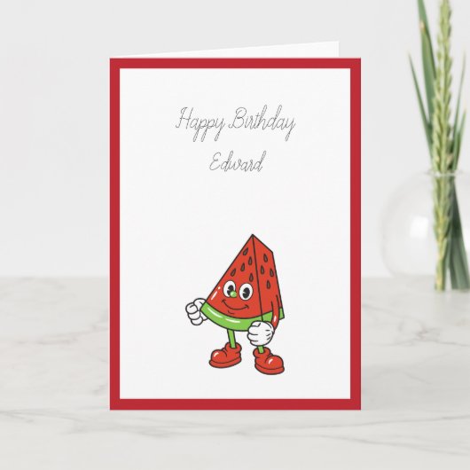 Watermelon Birthday Card Bedankkaart (Voorkant)