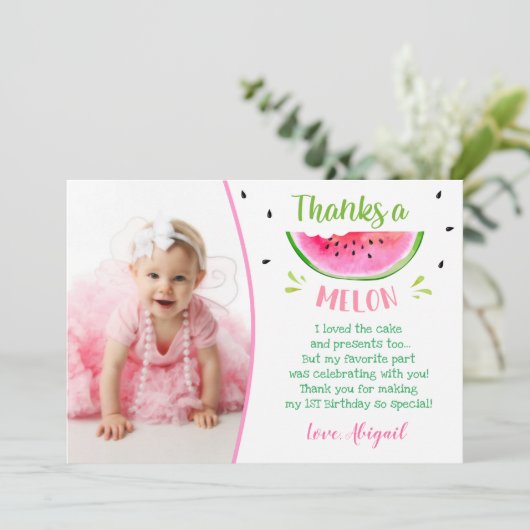 Watermelon Birthday Dank je kaarten (Staand voorkant)