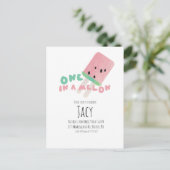 Watermelon Birthday Girl/One in a Melon Party Briefkaart (Staand voorkant)