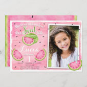 Watermelon Birthday Invitation Kaart (Voorkant / Achterkant)