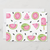 Watermelon Birthday Invitation Kaart (Achterkant)