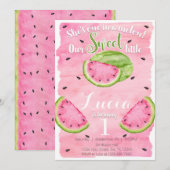 Watermelon Birthday Invitation Kaart (Voorkant / Achterkant)