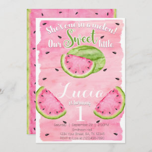 Watermelon Birthday Invitation Kaart