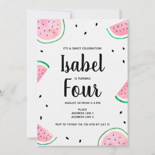 Watermelon Birthday Invitation Kaart