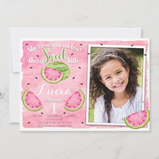 Watermelon Birthday Invitation Kaart (Voorkant)