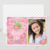 Watermelon Birthday Invitation Kaart (Voorkant / Achterkant)