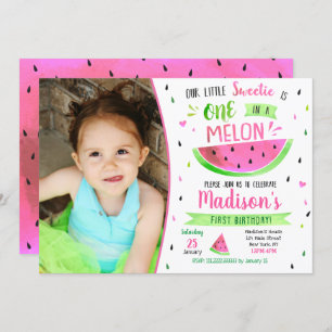 Watermelon Birthday Invitation Kaart