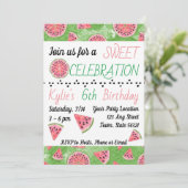 Watermelon Birthday Invitation Kaart (Staand voorkant)