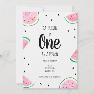 Watermelon Birthday Invitation Kaart
