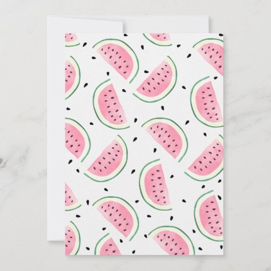 Watermelon Birthday Invitation Kaart (Achterkant)