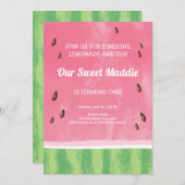 Watermelon Birthday Invitation Melon Kaart (Voorkant / Achterkant)