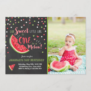 Watermelon Birthday Invitation Melon Summer Party Kaart