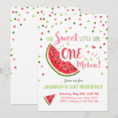 Watermelon Birthday Invitation Melon Summer Party Kaart (Voorkant / Achterkant)