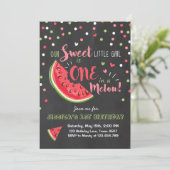 Watermelon Birthday Invitation Melon Summer Party Kaart (Staand voorkant)